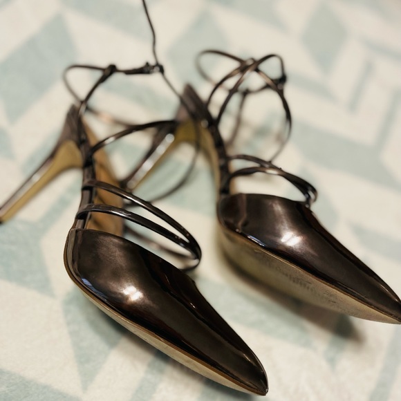 “Call it Spring” wrap Rose Gold metallic Sandal heel - Picture 9 of 10